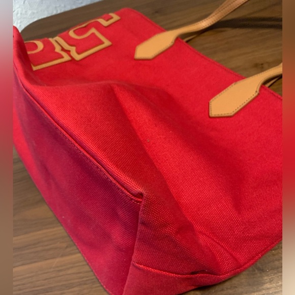Tory Burch New w/out tags canvas tote. Color: Red - Picture 8 of 8